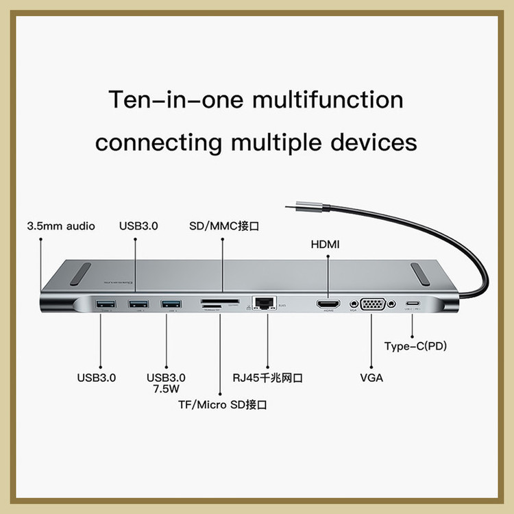 هاب11 پورت USB-C باسئوس مدل CATSX-G0G