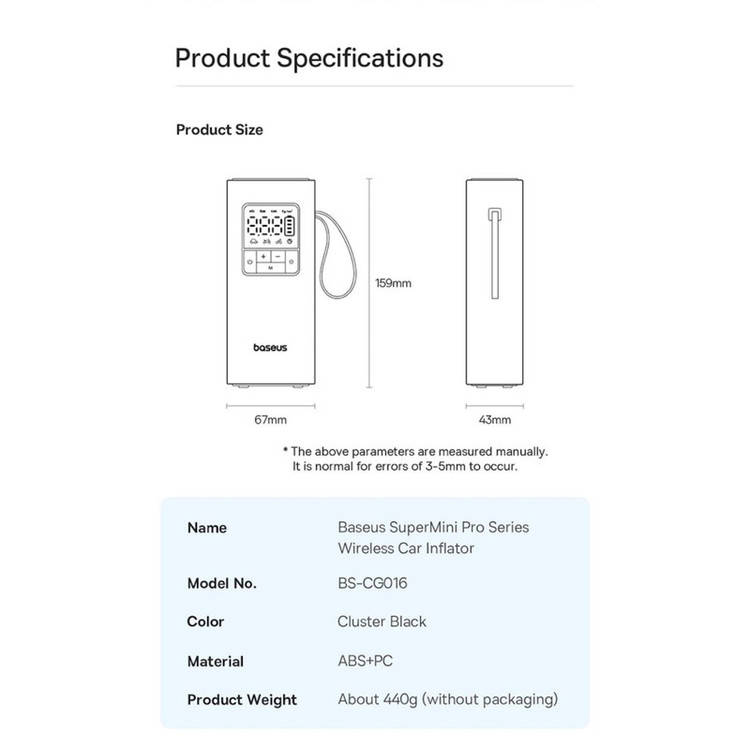 کمپرسور باد شارژی بیسوس مدل SuperMini Pro